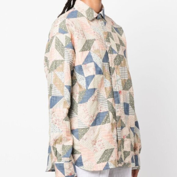 Ralph Lauren Women's Cotton Floral Patchwork Box Pleat Cotton Shirt - Picture 3 of 12